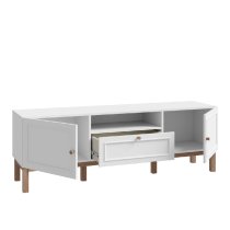 Waldorf Wooden TV Stand With 2 Doors 1 Drawer In Light Grey Oak