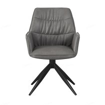 Beloit Faux Leather Dining Chair In Storm Grey