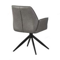 Beloit Faux Leather Dining Chair In Storm Grey