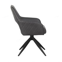 Elyrica Faux Leather Dining Chair In Dark Grey