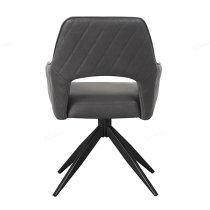 Elyrica Faux Leather Dining Chair In Dark Grey