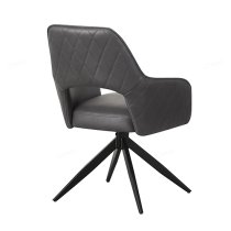 Elyrica Faux Leather Dining Chair In Dark Grey