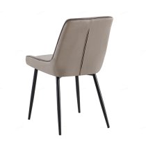 Newry Velvet Dining Chair In Grey With Black Metal Legs