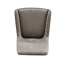 Newry Velvet Dining Chair In Grey With Black Metal Legs