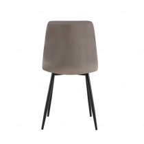 Terrell Velvet Dining Chair In Grey With Black Metal Legs