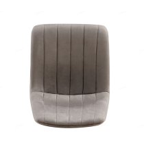 Terrell Velvet Dining Chair In Grey With Black Metal Legs