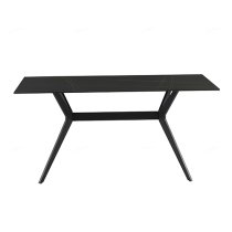 Lyons Sintered Stone Dining Table Rectangular In Black