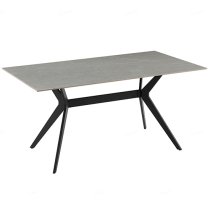 Lyons Sintered Stone Dining Table Rectangular In Grey