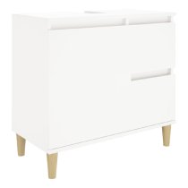 Prague Wooden Vanity Unit With Oak Legs In White