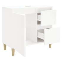 Prague Wooden Vanity Unit With Oak Legs In White