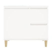 Prague Wooden Vanity Unit With Oak Legs In White