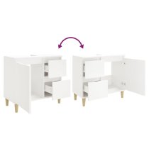 Prague Wooden Vanity Unit With Oak Legs In White