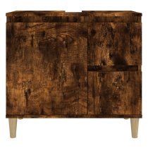 Prague Wooden Vanity Unit With Oak Legs In Smoked Oak