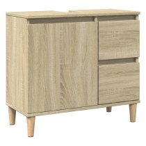 Prague Wooden Vanity Unit With Oak Legs In Sonoma Oak