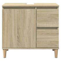 Prague Wooden Vanity Unit With Oak Legs In Sonoma Oak