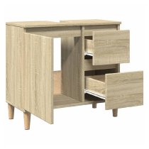 Prague Wooden Vanity Unit With Oak Legs In Sonoma Oak