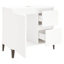 Prague Wooden Vanity Unit With Black Legs In White