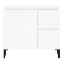 Prague Wooden Vanity Unit With Black Legs In White