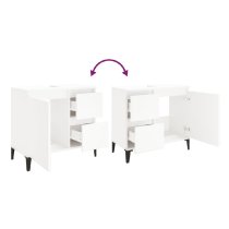 Prague Wooden Vanity Unit With Black Legs In White