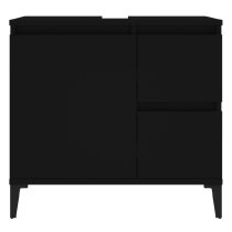 Prague Wooden Vanity Unit With Black Legs In Black