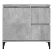 Prague Wooden Vanity Unit With Black Legs In Concrete Grey