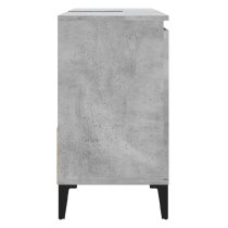 Prague Wooden Vanity Unit With Black Legs In Concrete Grey