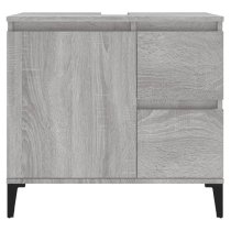 Prague Wooden Vanity Unit With Black Legs In Grey Sonoma