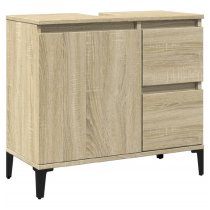 Prague Wooden Vanity Unit With Black Legs In Sonoma Oak