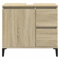 Prague Wooden Vanity Unit With Black Legs In Sonoma Oak