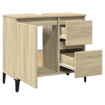 Prague Wooden Vanity Unit With Black Legs In Sonoma Oak