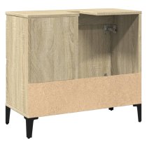 Prague Wooden Vanity Unit With Black Legs In Sonoma Oak