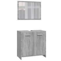 Pecos Wooden 3 Piece Bathroom Furniture With Mirror Grey Sonoma