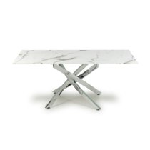 Avon Coffee Table In White Marble Effect With Chrome Legs