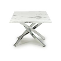 Avon Coffee Table In White Marble Effect With Chrome Legs