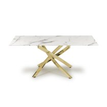 Avon Coffee Table In White Marble Effect With Gold Legs