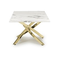 Avon Coffee Table In White Marble Effect With Gold Legs