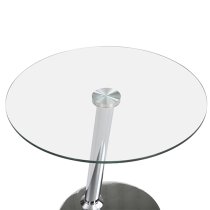 Synchro Clear Glass Lamp Table Round With Chrome Base