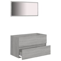 Assago Wooden 2 Piece Bathroom Furniture Set In Grey Sonoma