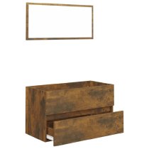 Assago Wooden 2 Piece Bathroom Furniture Set In Smoked Oak