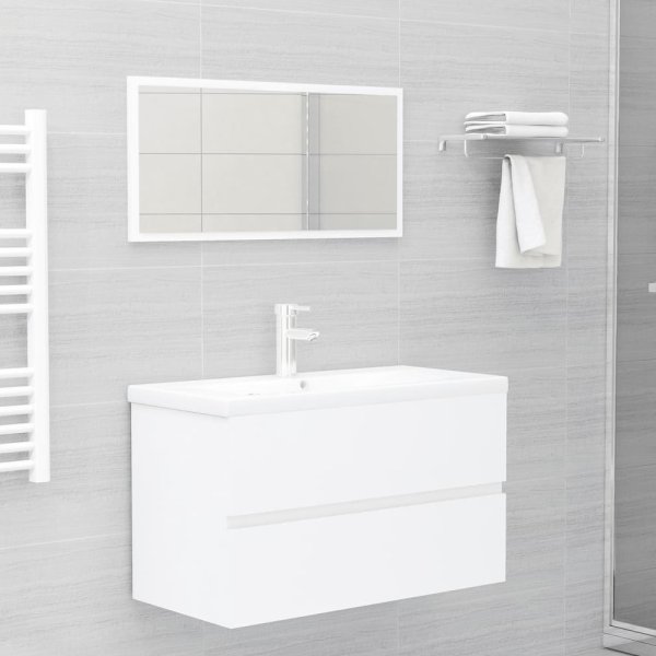 Assago Wooden 2 Piece Bathroom Furniture Set In White