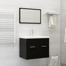 Aztec Wooden 2 Piece Bathroom Furniture Set In Black