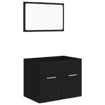 Aztec Wooden 2 Piece Bathroom Furniture Set In Black