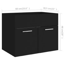 Aztec Wooden 2 Piece Bathroom Furniture Set In Black