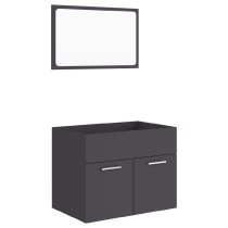 Aztec Wooden 2 Piece Bathroom Furniture Set In Grey