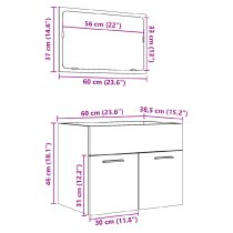 Aztec Wooden 2 Piece Bathroom Furniture Set In Grey