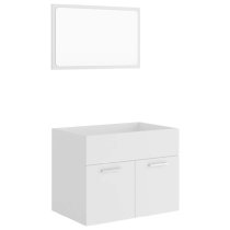 Aztec Wooden 2 Piece Bathroom Furniture Set In White