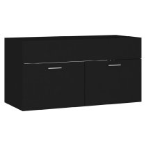 Banff Wooden 2 Piece Bathroom Furniture Set In Black