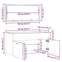 Banff Wooden 2 Piece Bathroom Furniture Set In Black