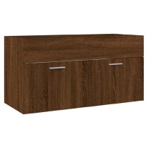 Banff Wooden 2 Piece Bathroom Furniture Set In Dark Brown Oak