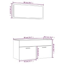 Banff Wooden 2 Piece Bathroom Furniture Set In Grey Sonoma